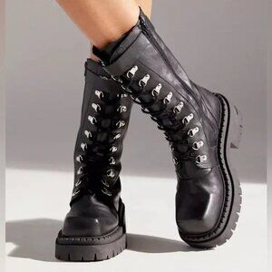 Combat Moto Boots URBAN OUTFITTERS Free People Cooperative Zafi
